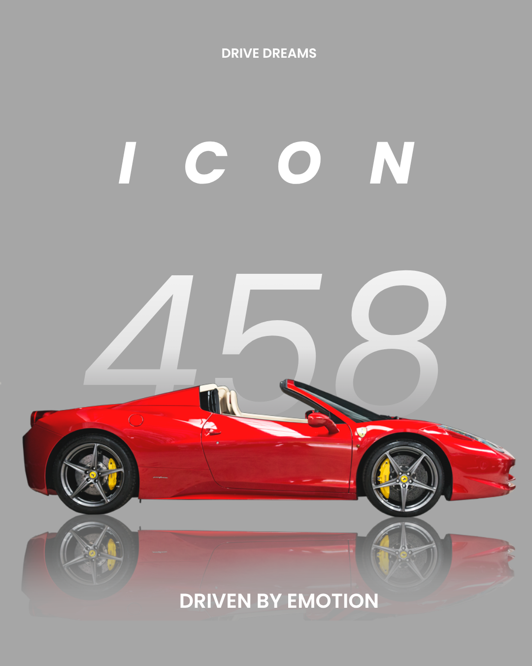 Drive Dreams – Red ICON Poster (Digital)