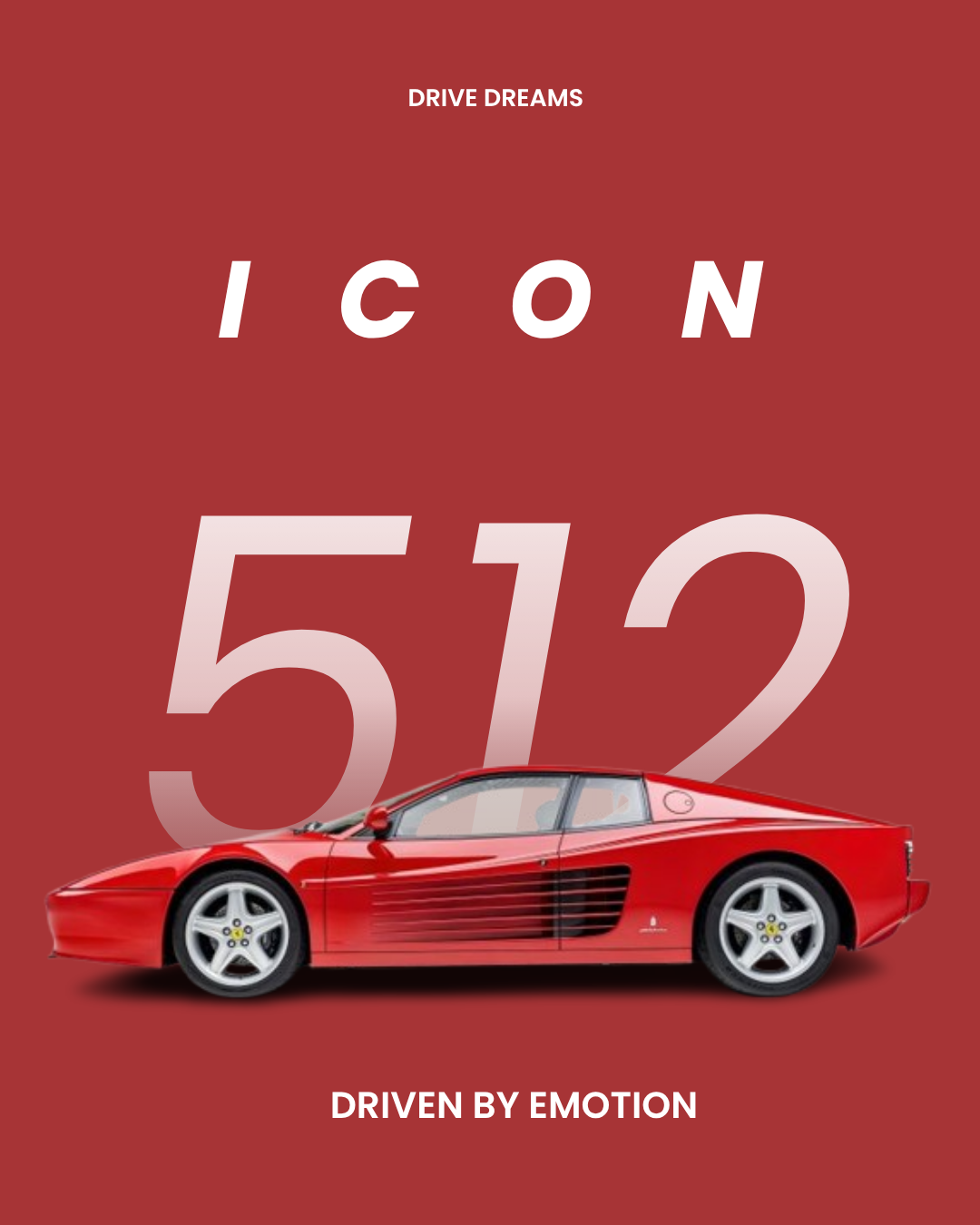 Drive Dreams – Red ICON Poster (Digital)